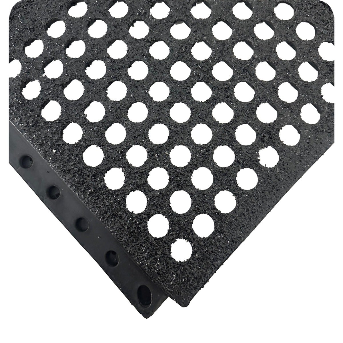 24/Seven® LockSafe® Interlocking Rubber Floor Tiles - Drainage NBR w/ Gritshield®