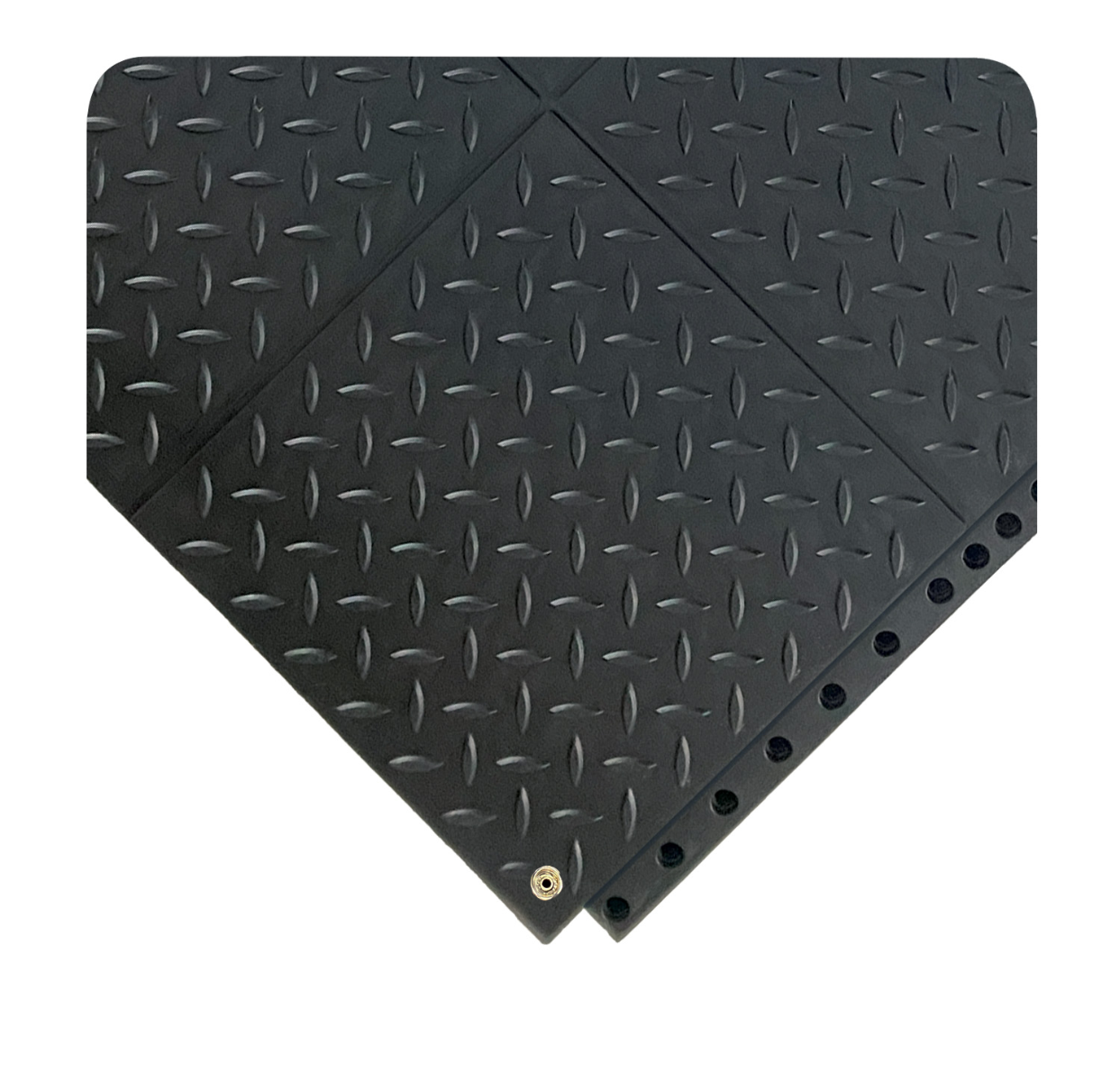 LockSafe MAX ESD - Rubber Interlocking Floor Tiles - Anti-static Diamond-Plate Surface Black 3ft x 3ft