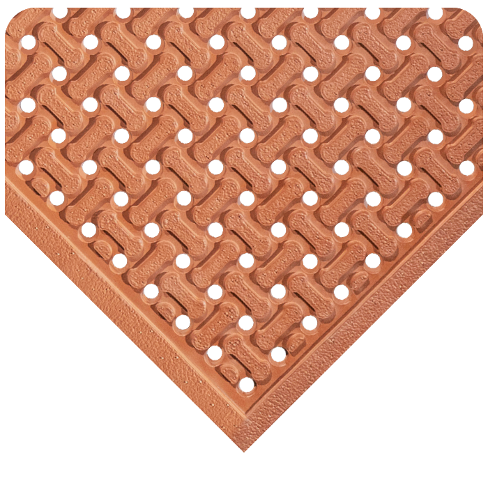 Flow Thru - Reversible Safety Drainage Floor Mats - Nitrile Rubber Red