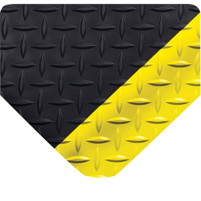 2 Width x 3 Length x 15/16 Thickness Black/Yellow Wearwell 414.1516x2x3BYL Diamond-Plate SpongeCote Ultrasoft Mat