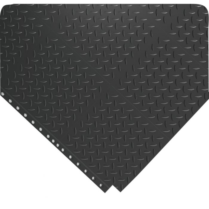 Choice 3' x 3' Black Rubber Connectable Anti-Fatigue Floor Mat - 1/2 Thick