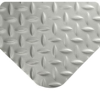Diamond-Plate SpongeCote Anti-fatigue Floor Mat - Gray