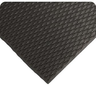 Kushion Walk Unslotted, 3/8 Inch Thick - Black Floor Matting
