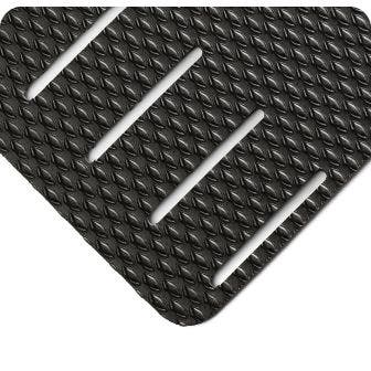 Kushion Walk Slotted, 3/8 Inch Thick Floor Matting - Black