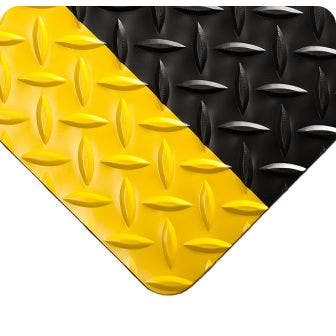 Diamond-Plate Switchboard Matting - Black with Yellow Borders