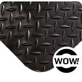 No-Slide Ultra-Soft Diamond-Plate SpongeCote with WOW! Finish - Black