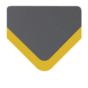 Smart Step Supreme Dual - Non-Slip Floor Mat by Wellness Mats - Gray w Yellow Border