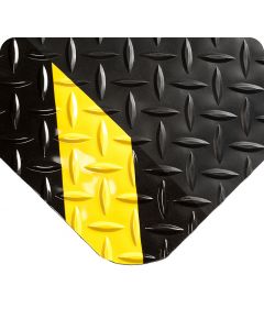 Diamond-Plate SpongeCote - Black with Chevron Borders Anti Fatigue Mats