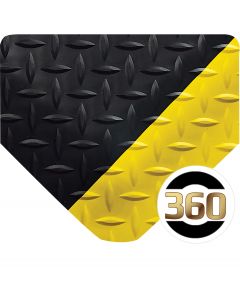 Ultra-Soft Diamond-Plate SpongeCote with WOW! Finish - Black with Yellow Borders