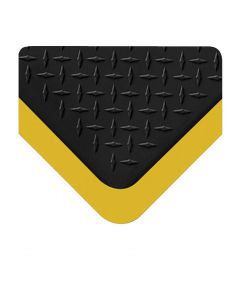 Smart Step Maxum Dual - Diamond-Plate No-Slip Floor Mat by Wellness Mats - Black w Yellow Border