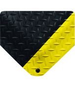 Diamond-Plate SpongeCote - Black with Yellow Borders Anti Fatigue Mats