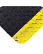 UltraSoft Diamond-Plate SpongeCote - Black with Yellow Borders Anti Fatigue Mats