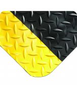 Diamond-Plate Select - Black with Yellow Borders Anti Fatigue Mats
