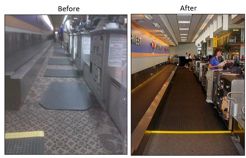 Southwest Airlines Mats Before And After