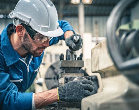 Man in a machine shop 