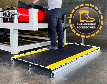 Wearwell's platform kits can be used with other anti-fatigue products